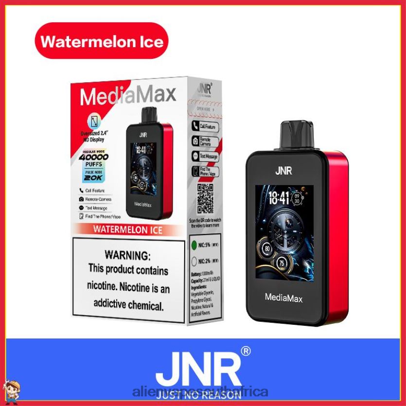JNR MediaMax 40k Puff DJ4N8418 Watermelon Ice JNR vape flavours